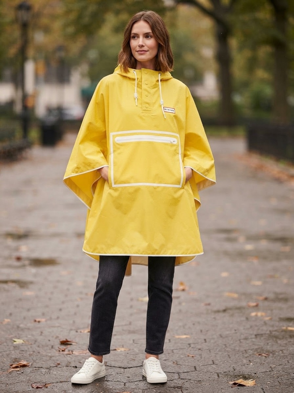 Hunter for Target Yellow Rain Poncho Jacket XS/S Hooded Utility Zip Pocket